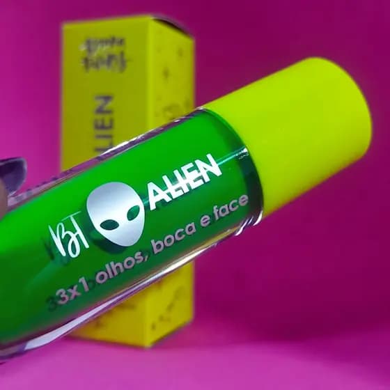 Sombra Liquída E.T Alien Green Neon 3X1 Boca, Olhos & Face FPS30 5ml Bruna Tavares