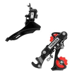 KIT Câmbio Traseiro + Dianteiro Yamada 6v E 7v Preto P/ Bike Mtb