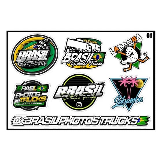 CARTELA DE ADESIVO BRASIL PHOTOS TRUCKS