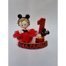 topo da Minnie -Vela da Minnie -Vela decorada Minnie vermelha