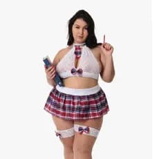 Fantasia Plus Size Colegial feminina Personagem