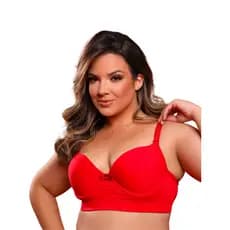 Sutiã Plus Size com bojo liso alças reforçadas fecho triplo Dy Girl 2007 Cropped sutian feminino