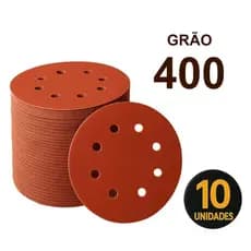 Disco Lixa Aderente 10 Peças 7" (180mm) - Grão 400