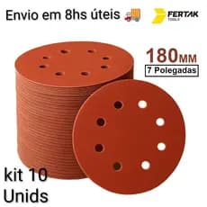 Disco Lixa Aderente 10 Peças 7" (180mm) - Grão 40 ao 400