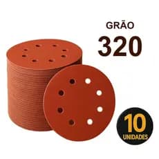 Disco Lixa Aderente 10 Peças 7" (180mm) - Grão 320