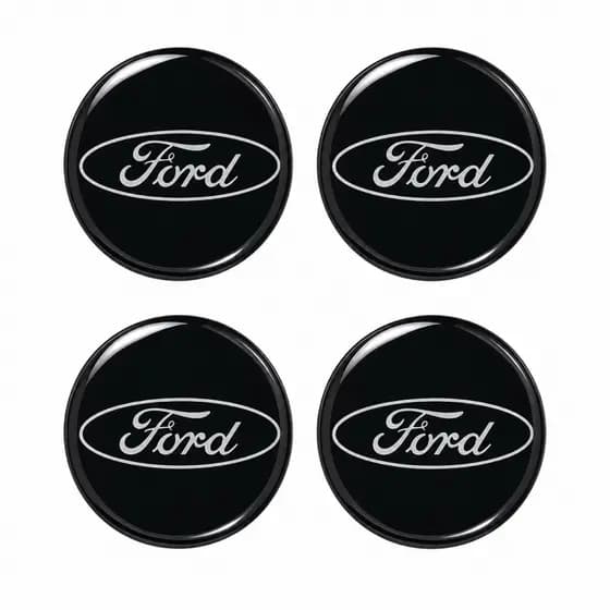 Kit 4 Emblemas Resinados Ford para Calota Central 48mm Alta Qualidade