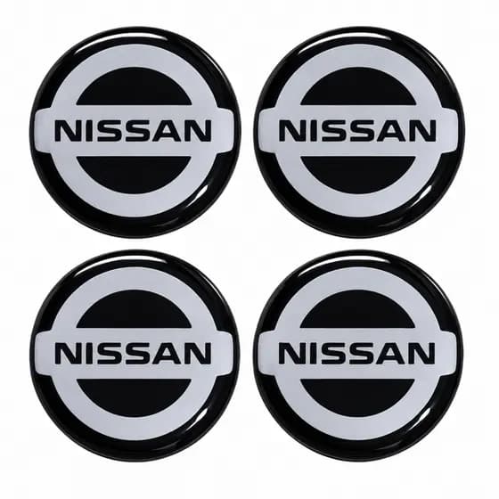 Jogo Emblema Resinado Para Calota Nissan Central 48mm