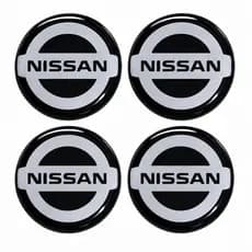 Jogo Emblema Resinado Para Calota Nissan Central 48mm