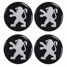 Kit Emblema Adesivo Resinado Para Calota Peugeot Central 48mm