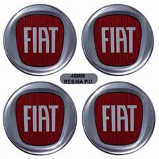 Kit 4 Emblemas Resinados Fiat para Calota Central 48mm Alta Qualidade