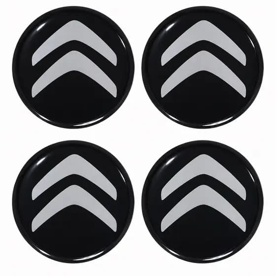 Jogo Emblema Adesivo Resinado Para Calota Citroen 48mm