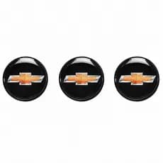 Cartela Emblema 3 Unidades Adesivo Resinado Chave Canivete Logo Chevrolet 14mm