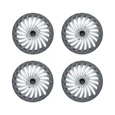 Jogo 4 Calotas Esportiva Twister Aro 13 Silver Universal com Emblema Resinado