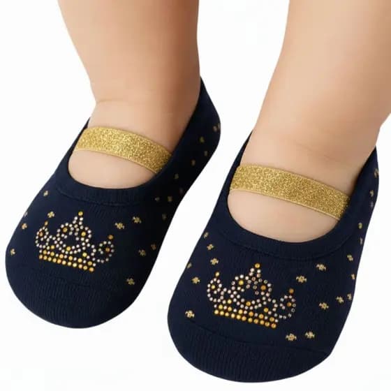 Kit 2 Meias Sapatilha 7033 Invisivel Puket Bebe Algodão Conforto Antiderrapante
