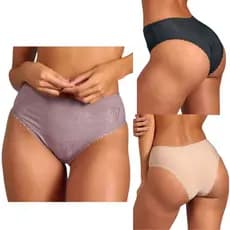 Calcinha Cintura Alta Duloren 129.547 Tecido Fio Lycra Laterais Largas Poliamida