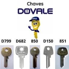 Kit com 20 Chaves DOVALE – Modelos Variados (D799, D682, 850, D150, 851) Ideal para Chaveiros e Serralheiros