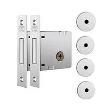 Fechadura Trava Auxiliar Stam 1004 Tetra Chave Cromada Externa Par 40MM