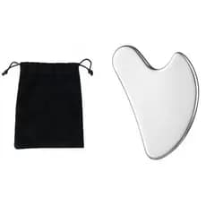 Placa Guasha Inox Massagem E Redução De Inchaço Facial 95g Gua sha