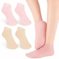Kit Meias Hidratante Silicone Pés Ressecados Rachados Calosidades Macios