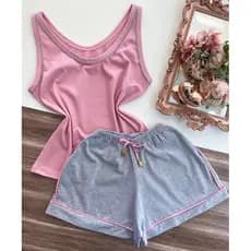 baby doll 100% algodão fio 30 pijma de algodão feminino pijama feminino de dormir short doll de alcinha ( monize )