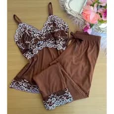 pijama feminino blusinha e calça, baby doll, pijama de renda, linha noite (Mara)
