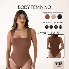Body feminino suplex decote quadrado alças grossas regata Collant Bory Moda Blogueira Luxo top