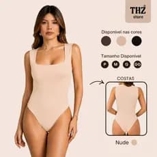 Body Regata Decote Quadrado Suplex P ao G2 Plus Size Conforto Estilo Tendência Moda Blogueira