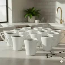 Kit Canecas Cônicas Porcelana Branca 300ml Para Sublimação em Forno, DTF UV, Adesivo