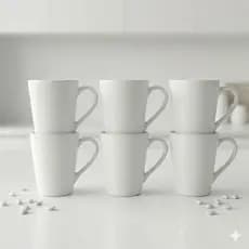 Jogo Canecas de Porcelana Branca Porcelana Branca Sublimação em forno Personalizada