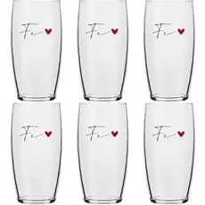 Jogo De Copos De Vidro 300ml Fé Oca Nadir Figueiredo