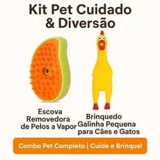 kit pet, brinquedo pet, escova a vapor pet, brinquedo cachorro, brinquedo gato, cuidados pet,