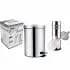 Kit Lixeira 3 Litros Inox + Escova Sanitária Inox para Limpeza Balde de Lixo Balde Removível
