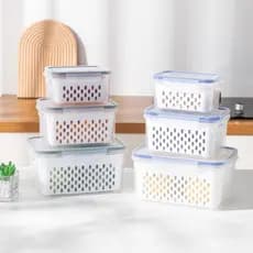 Conjunto 3 Potes Herméticos Com Cesto - Branca