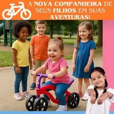 Bicicleta De Equilíbrio Infantil Futurista Sem Pedal 4 Rodas - Azul