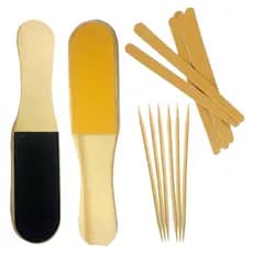 lixa para pé dupla face de lixas madeira reta e 10 lixa de unha pop 16 cm e 10 palito