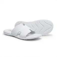 Chinelo Rustico Branco de Couro legitimo Chinelo Sola leve