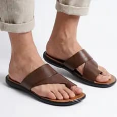 Chinelo Transado Masculino de Couro Legitimo LS