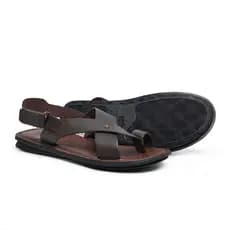Sandalia Masculina de Couro Modelo Casual Romana Confort Premium