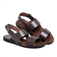 Sandália Masculina Em Couro Legitimo Gladiadora Confortável Barata
