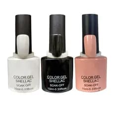 Kit 3 Esmaltes em Gel Unhas Esmalte Nail Art Alongamento D&Z Zem Bella Rosa KS Lirio