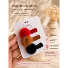Kit Laços Hair Clips Bico de Pato | 100% Encapado | Antideslizante | Não Escorrega
