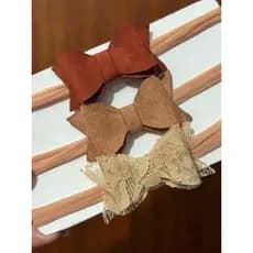 Kit 3 Faixas de Cabelo Bebê com Laço | Faixinha Meia Recém Nascida Menina /laco bebê menina /Laco menina/Laco Rn menina