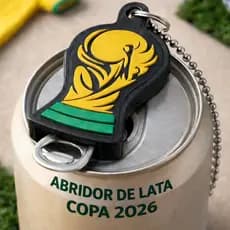 Abridor de Latas Chaveiro Copa 2026 - Edição Limitada Brasil Troféu Seleção - chaveiro Prático e Portátil