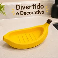 Saboneteira Divertida Banana Impressão Decorativa Porta Sabonete Criativo para Banheiro Lavabo Pia Organizador Moderno