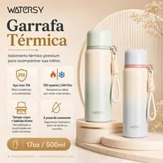 Watersy Garrafa térmica de aço inoxidável 316 Copo Térmico Com Tampa Pop-up garrafa 500ml Quente e Frio copo térmico