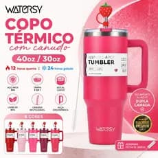 WATERSY Copo Térmico Inox com Canudo e Alça 891ml 1182ml Garrafa térmica Portátil garrafa de água Frio/Quente