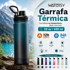 Watersy Garrafa Térmica 650ml Dupla Garrafa Inox Garrafa De água Esportiva Para Fitness Ao Ar Livre Escola