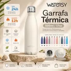 Watersy Garrafa térmica 304 Aço Inox Portátil garrafa de água 500ml Inox Colorida Academia Escola Trabalho Escritório