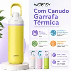 Watersy Garrafa Térmica inox 600ml(20oz) /720ml(24oz) garrafa Isolamento Dupla Quente & Frio Com Canudo