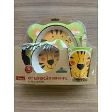 KIT REFEIÇÃO INFANTIL EM FIBRA BAMBOO TIGRE